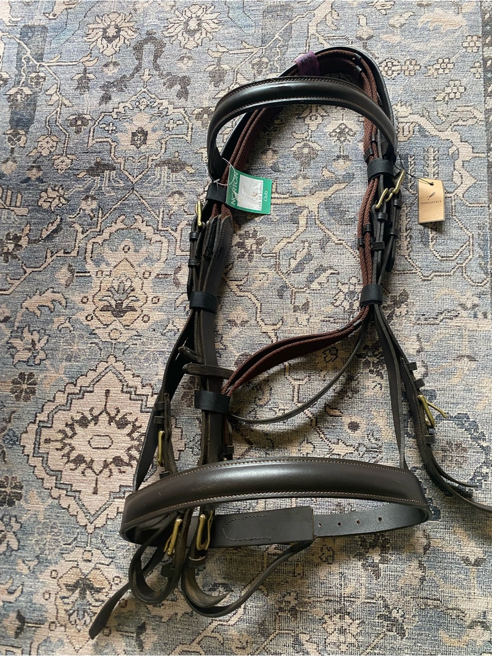 Norton Brown Leather Horse Bridle - Draft size Equestrian